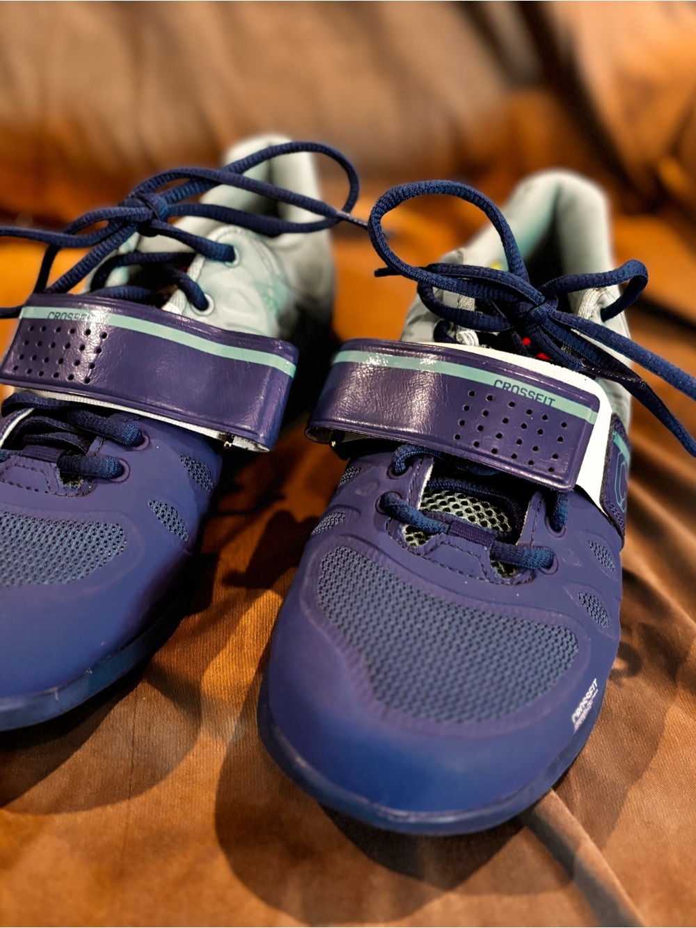 Reebok women's  Purple CrossFit Training and Lifting Shoes with Navy Laces
